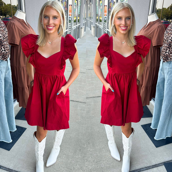 Gameday Beauty Bow Tie Back Mini Dress