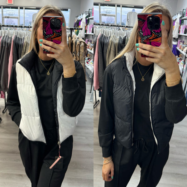 Two Sides to Every Story Reversable Puffer Vest