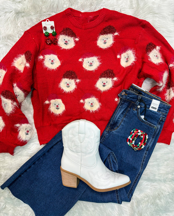 Santa Claus Lane Sweater -Red