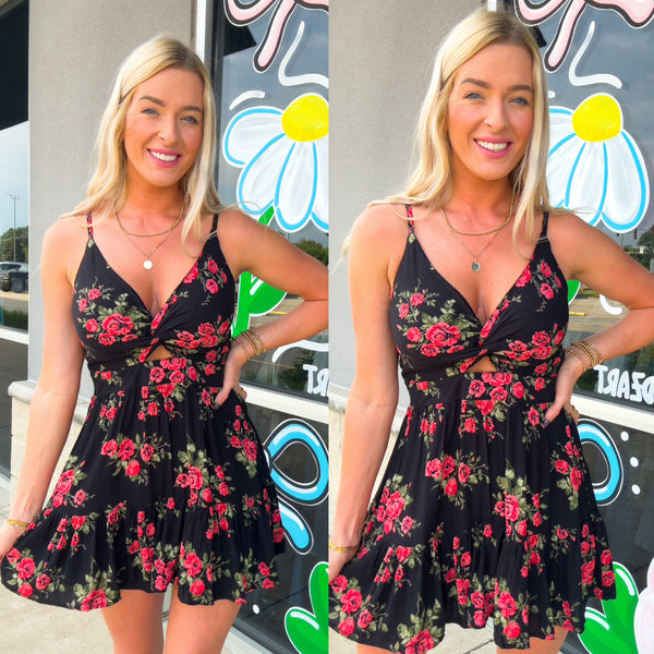 Rose Twist Bust Romper