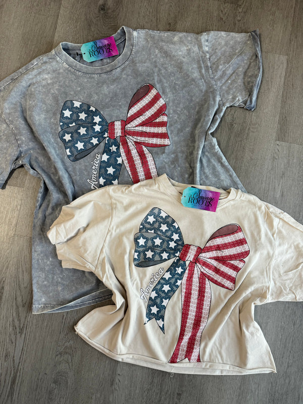 Lace Bow America Graphic Tee