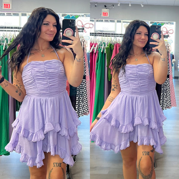 Flirty Flutter Lilac Romper