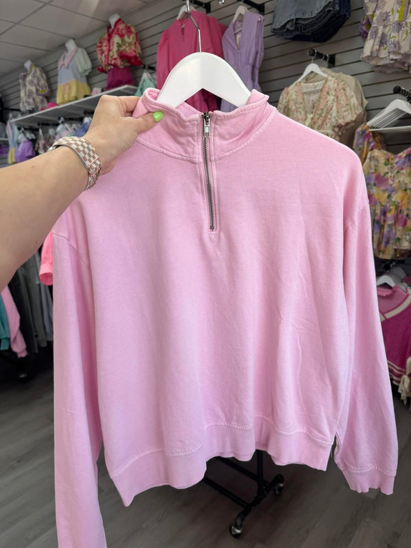 All You Need Half Zip Long Sleeve Sweatshirt