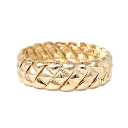Gold Diamond Cut Linked Stretch Bracelet