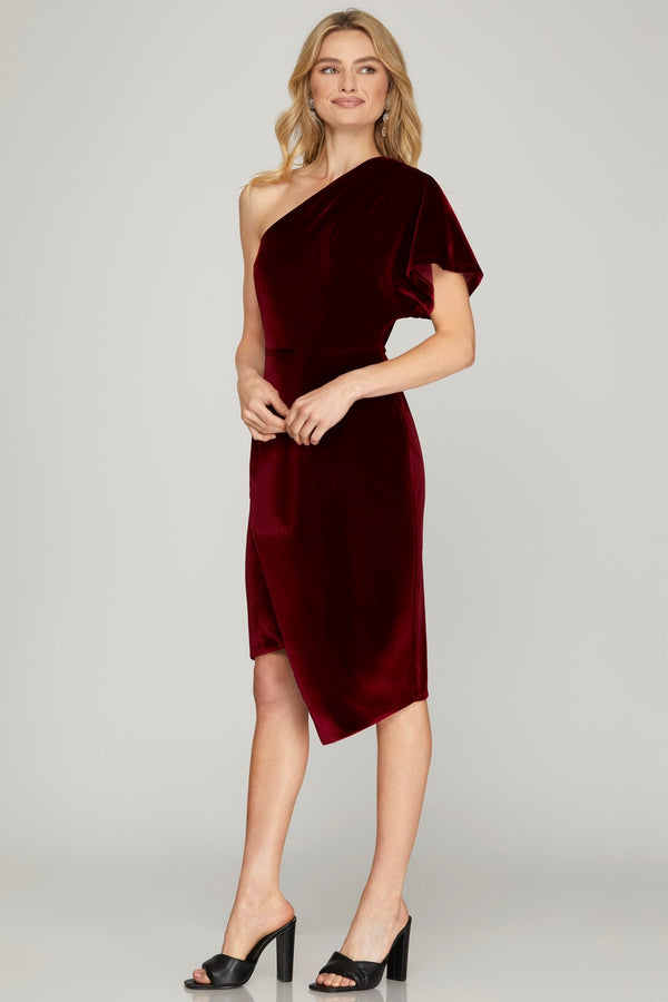 Wine Kisses Velvet Dress | Online Only