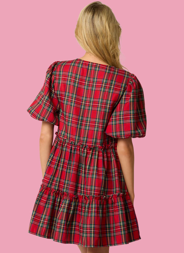 Merry Little Christmas Plaid Dress