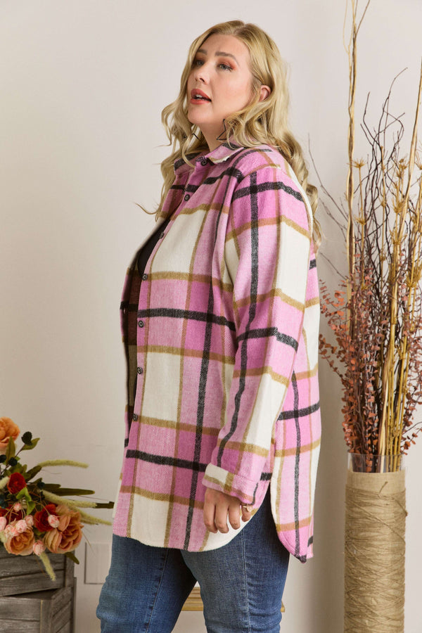 Spring Day Pink Plaid Shacket