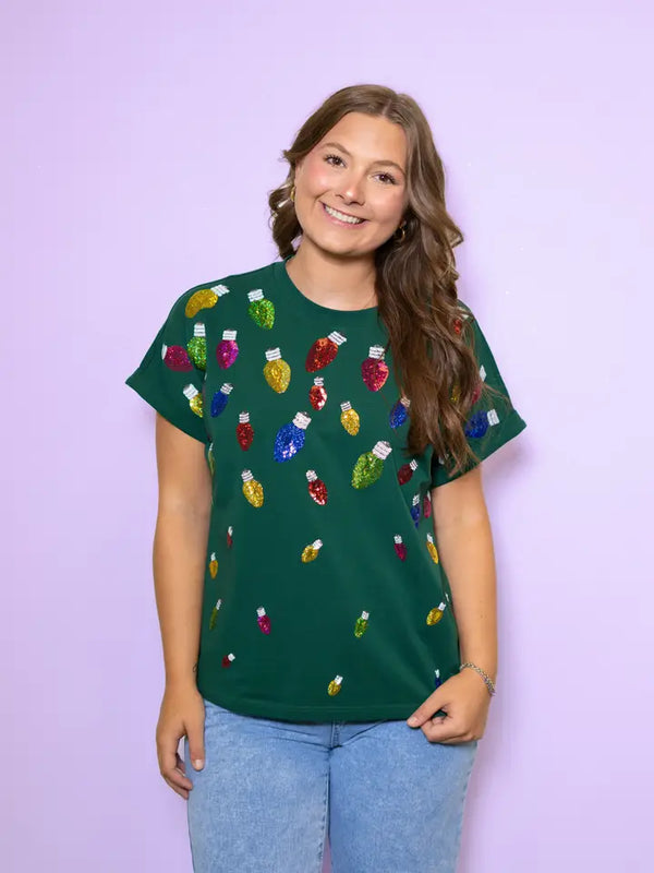 Scattered Christmas Lights | Sequin Design Cuff Sleeve