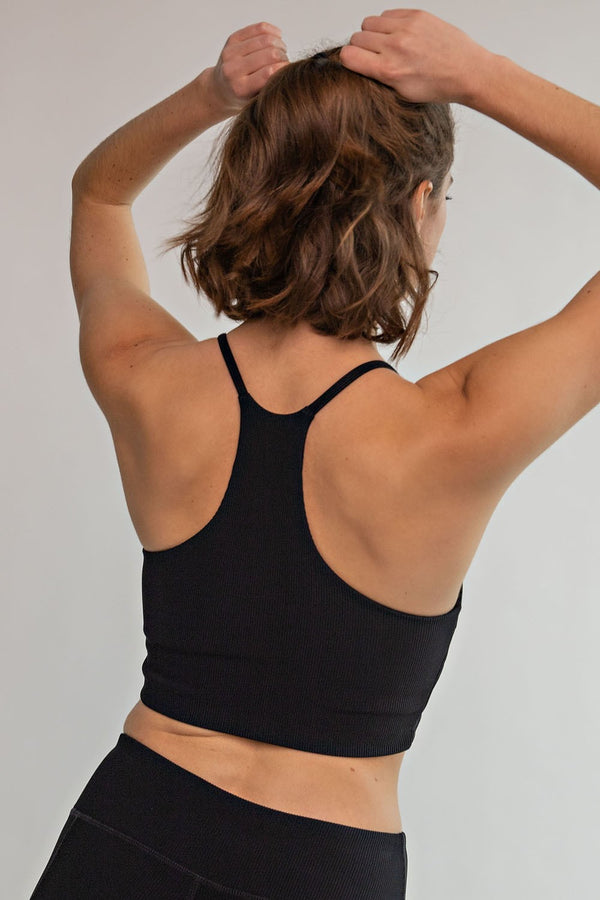 Nylon Halter Sports Bra
