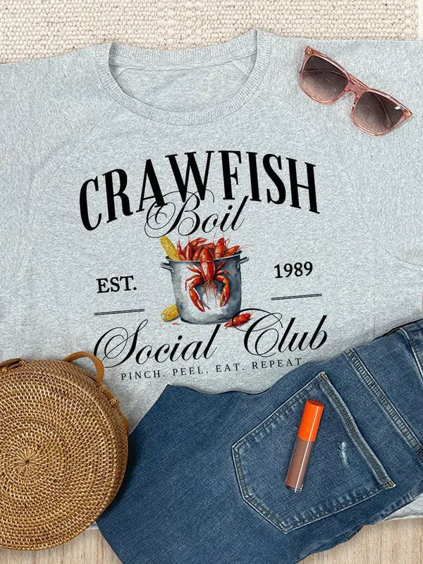 Crawfish Boil Social Club Graphic Edgy T-Shirt