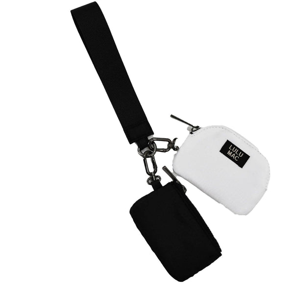 DP-8162 Black/White Lulu Mac Double Pouch Wristlets