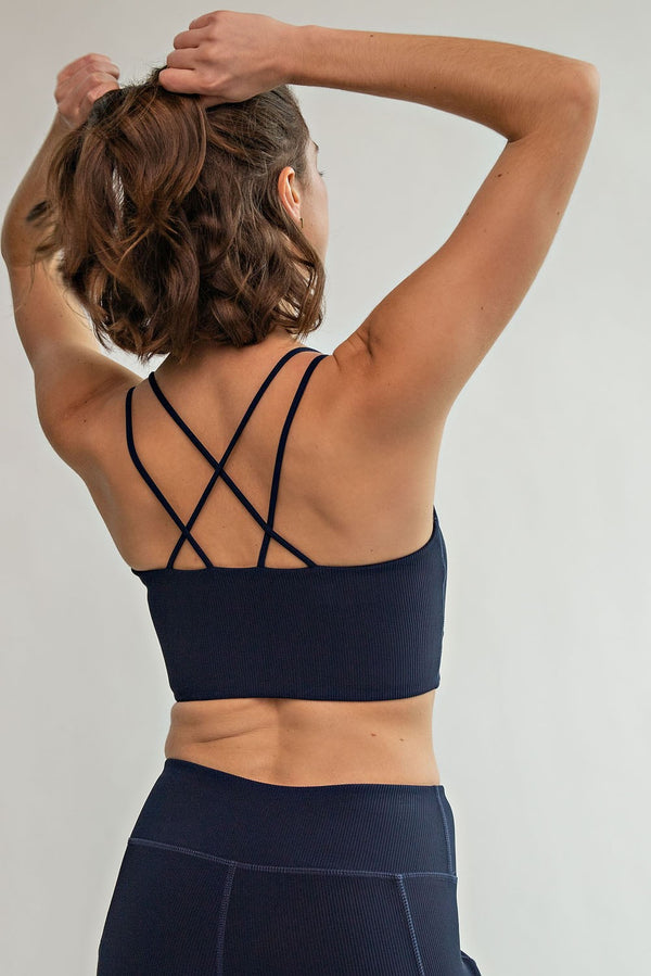 Ribbed Cross Sports Bra
