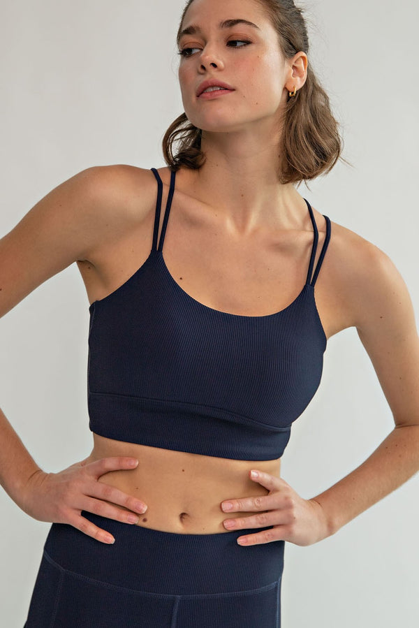 Ribbed Cross Sports Bra