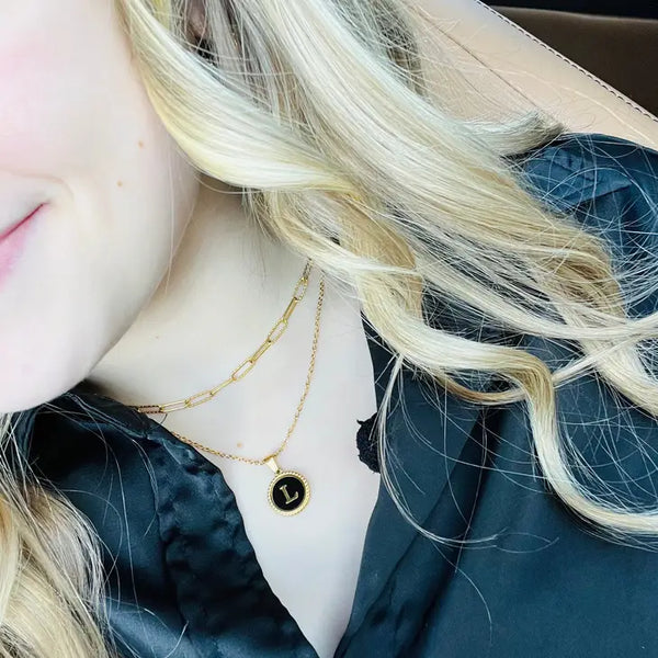 Carrie Coin Initial Necklace
