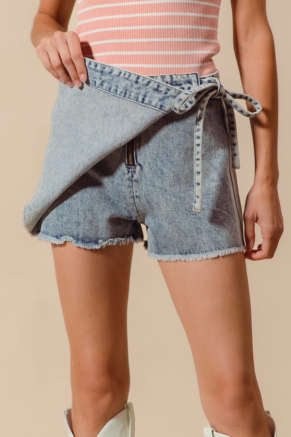 Waist Tie Wrap Around Skort