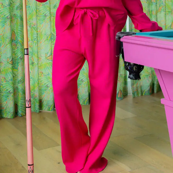 Hot Pink Waffle Pants | LULU MAC