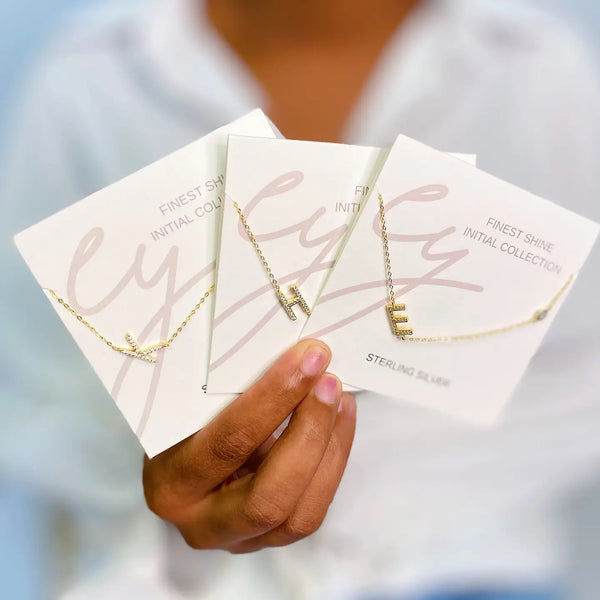 Finest Shine Initial Sterling Silver Necklace