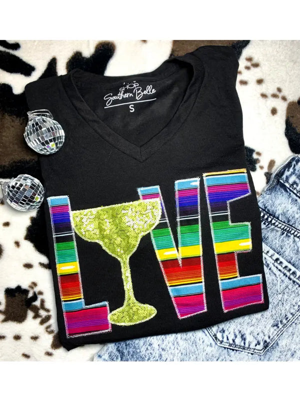 Love Margarita Cinco De Mayo Vneck Short Sleeve