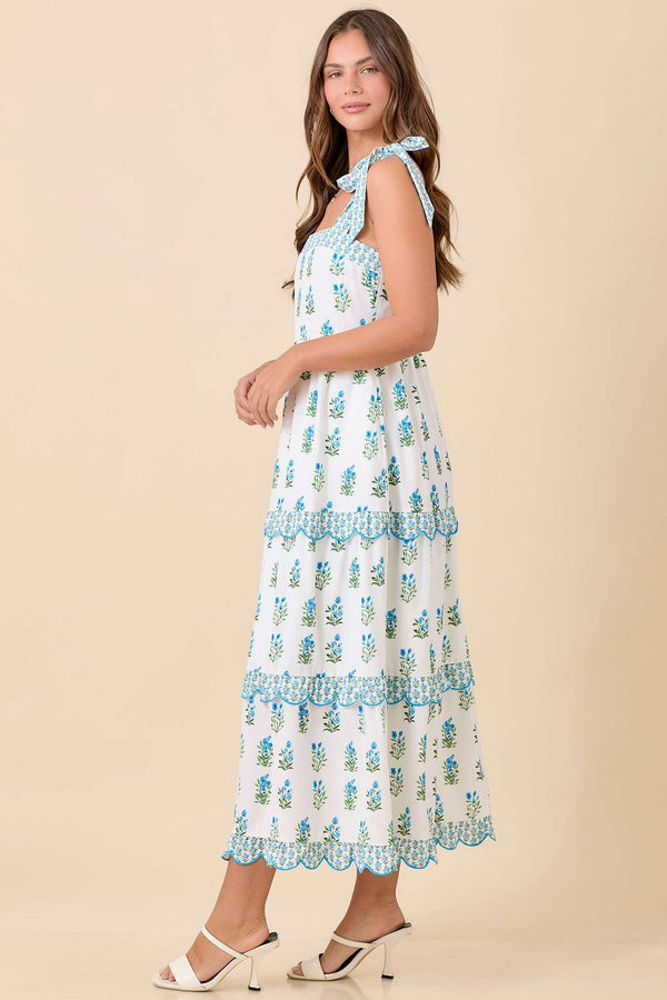 Can I Call You Mine Floral Blue Midi Dress
