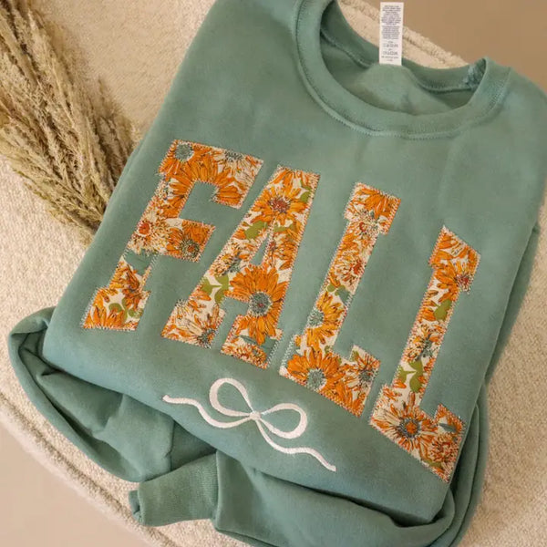 Pumpkin Fall Bow Coquette Sweatshirt