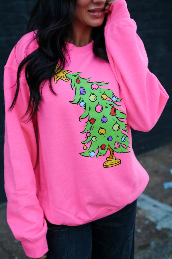 Christmas Tree | Neon Pink | Sweatshirt