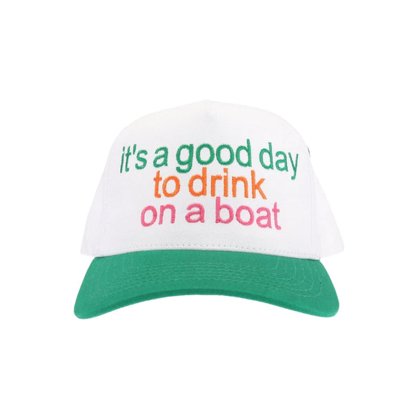 Drink On A Boat Embroidered Trucker Hat