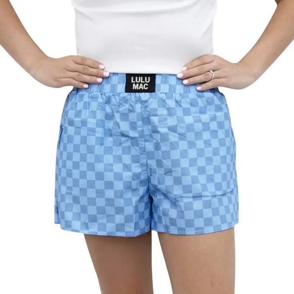 Blue on Blue Checkered Boxer | LULU MAC