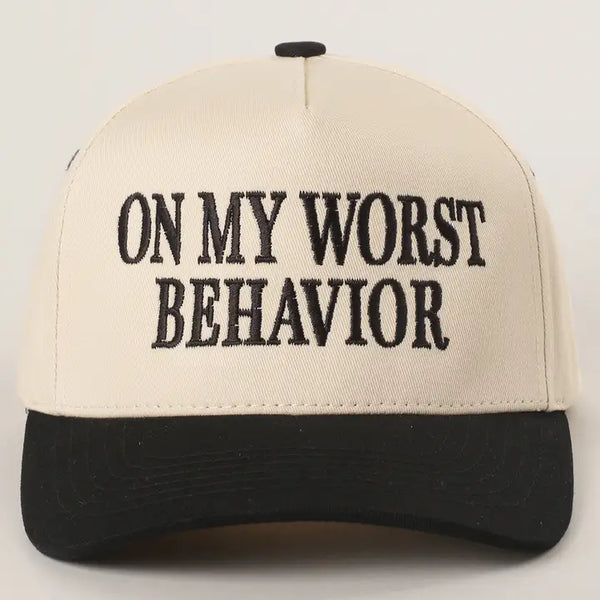 Worst Behavior Embroidered Trucker Hat