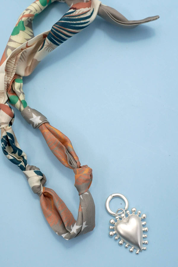 Handcrafted Scarf Interchangeable Charm Necklace |