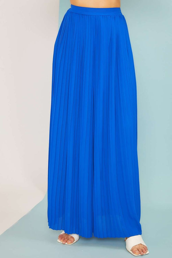 Ocean Blue Pleated Pants