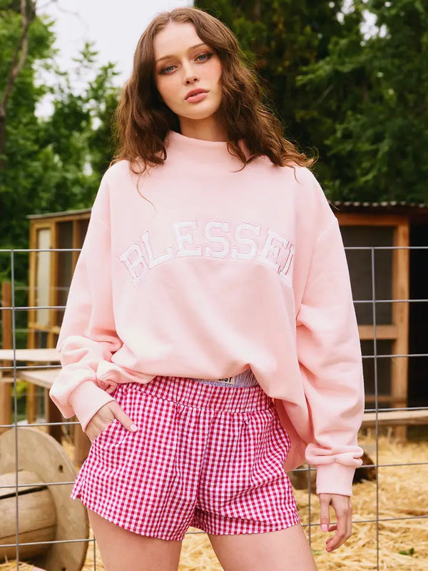 Blessed Baby Pink Mockneck