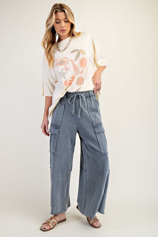 Feelin' Good Mineral Wash Wide Leg Pants