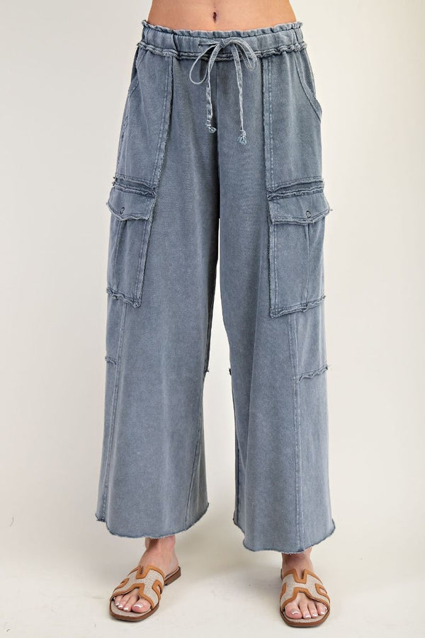 Feelin' Good Mineral Wash Wide Leg Pants