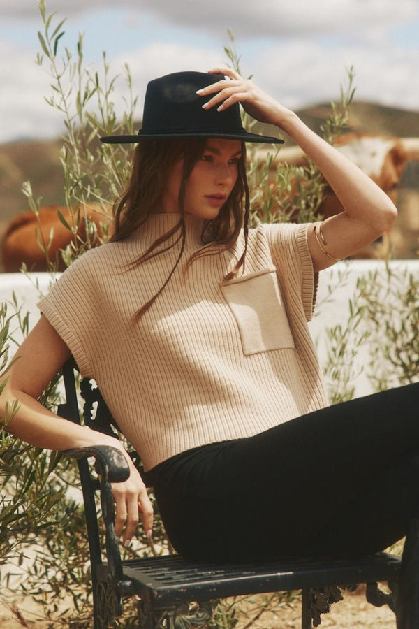 Fall In Love Cropped Sweater Top - Bone