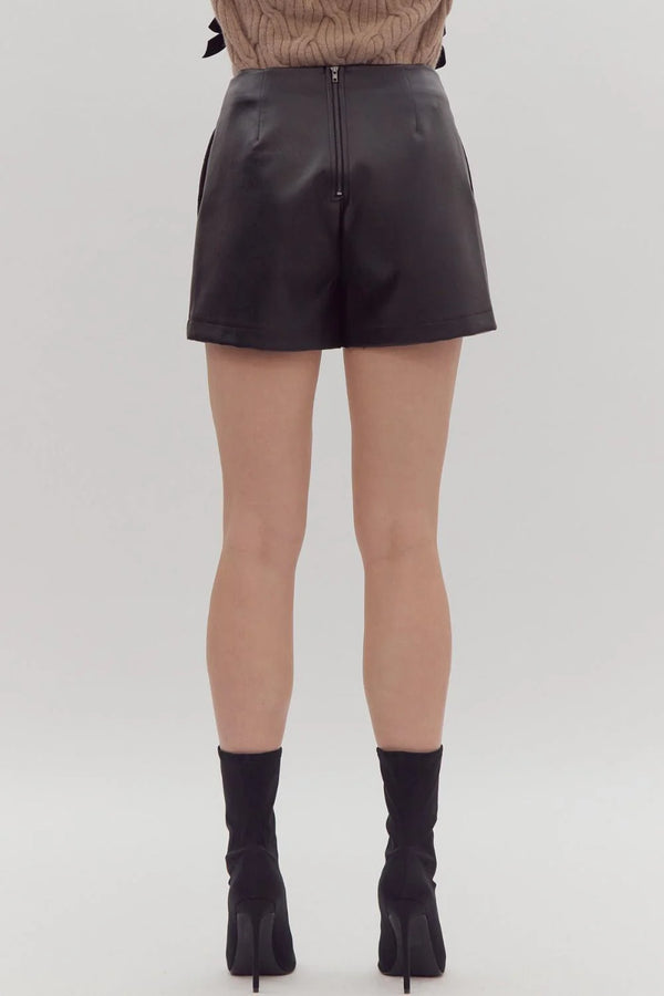 Quilted Leather Skort