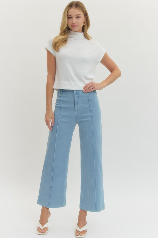 Making My Way Seam Light Blue Denim Pants