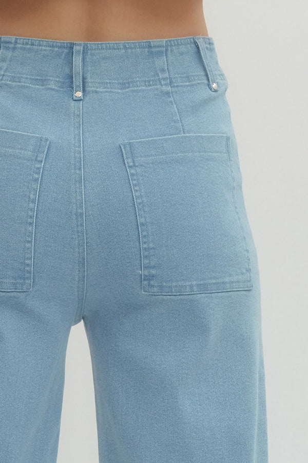 Making My Way Seam Light Blue Denim Pants