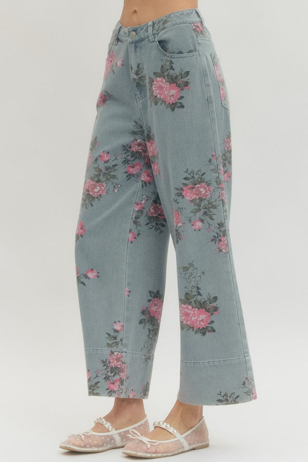 Blush Bloom Denim Pants