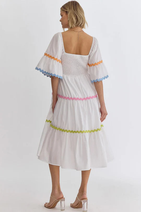 Pops of Color Rick Rack Trim Dress