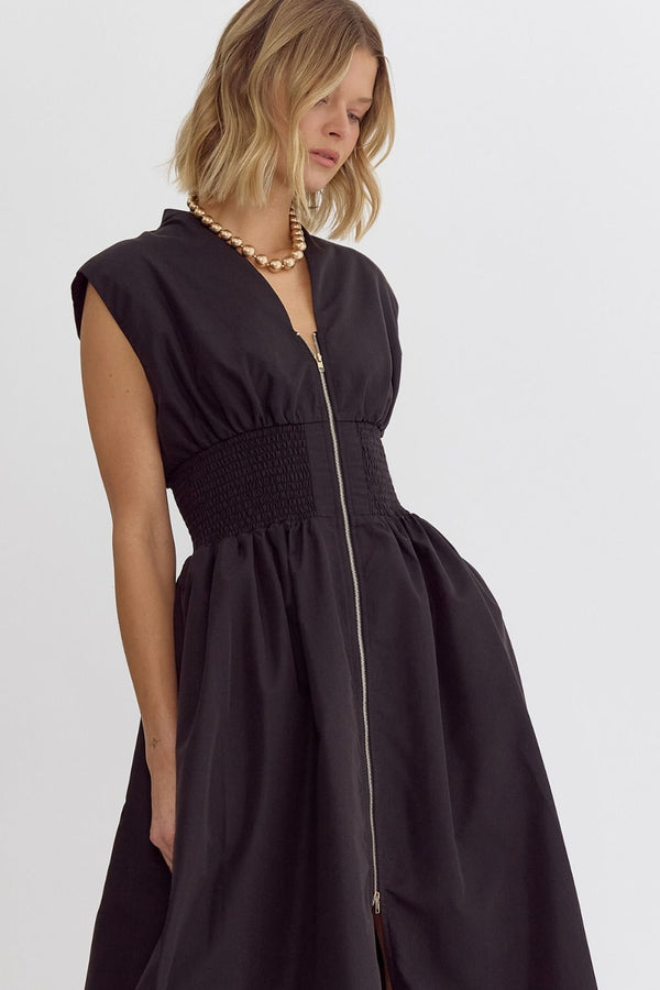 Hear Me Out Midi Zipper Dress