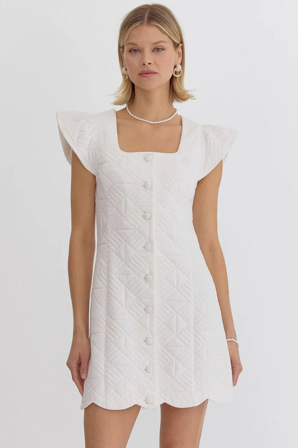 White Quilted Dress
