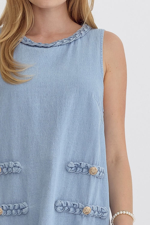 Denim Braide Detail Dress