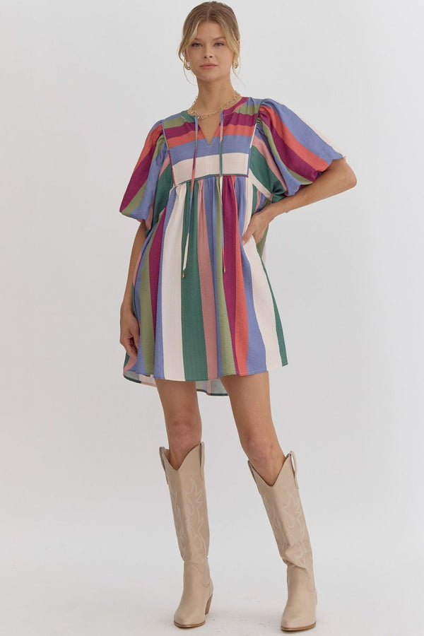 Double the Fun Dress Blue Plum