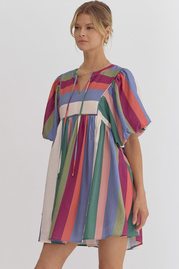 Double the Fun Dress Blue Plum