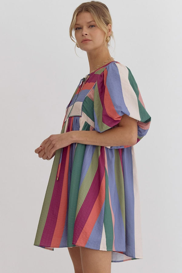 Double the Fun Dress Blue Plum