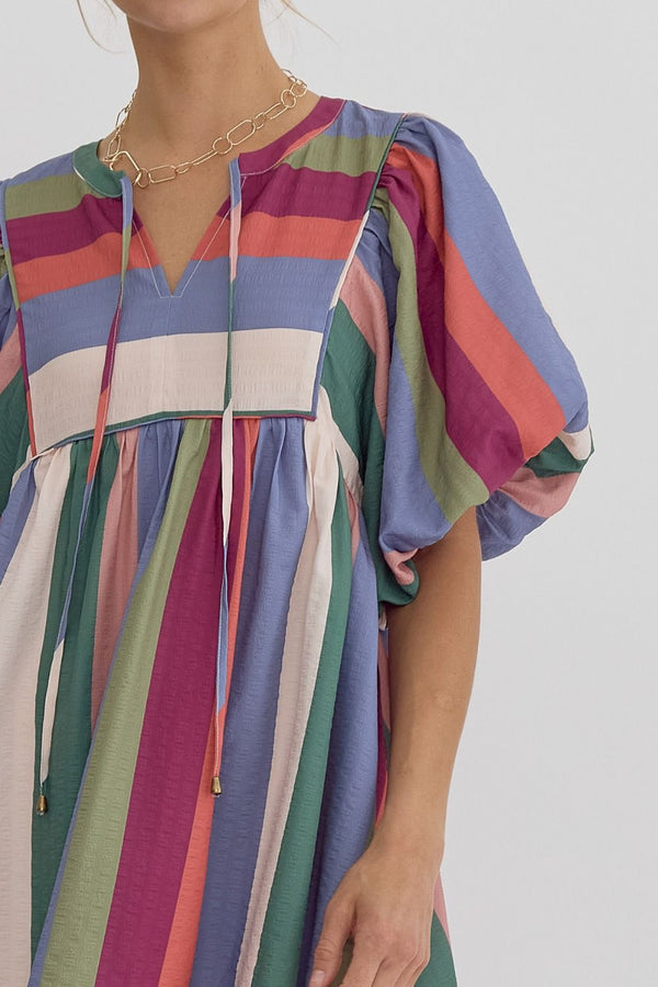 Double the Fun Dress Blue Plum