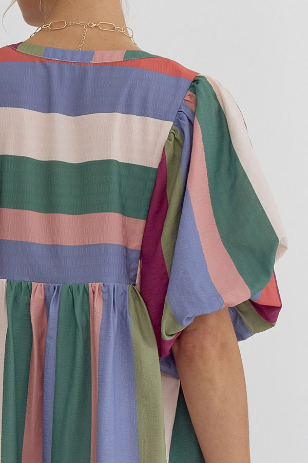 Double the Fun Dress Blue Plum