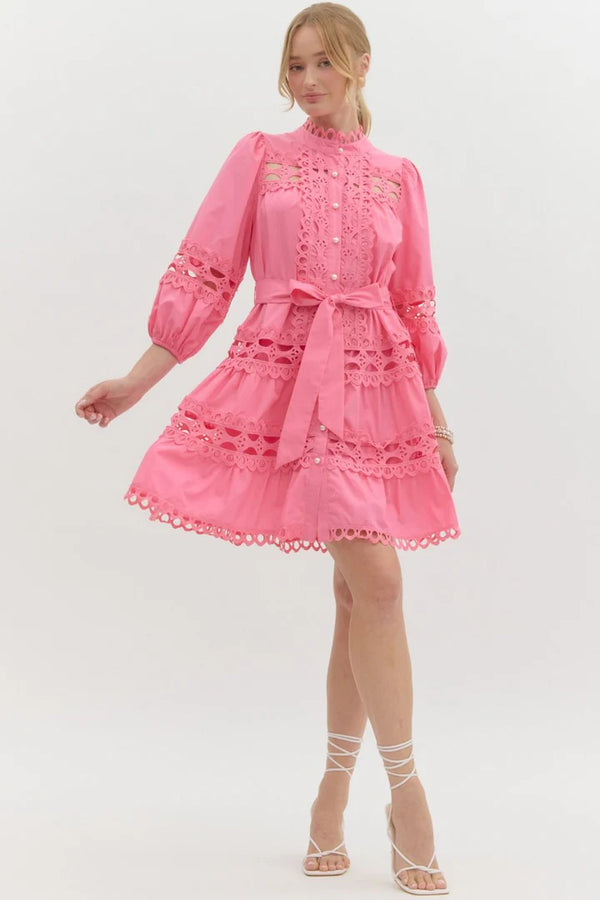Bubblegum Pink Lace Dress