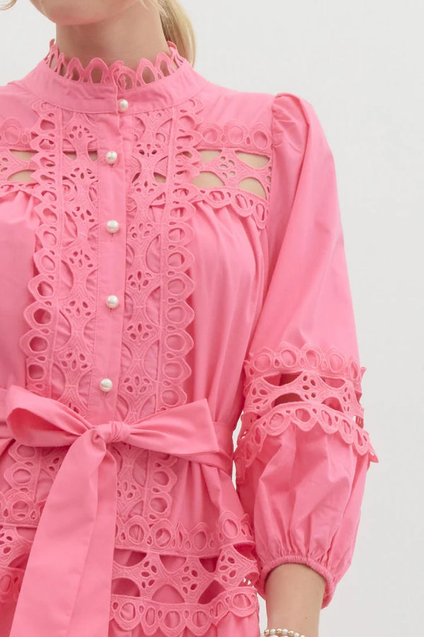 Bubblegum Pink Lace Dress