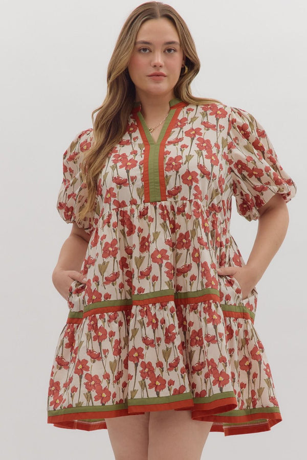 Distinctly Sweet Dress | Rust Red